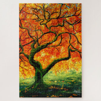 Puzzle Ambre chaud/automne Feuilles d'automne arbre tordu