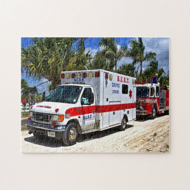 Puzzle ambulance et camion-feu (Horizontal)
