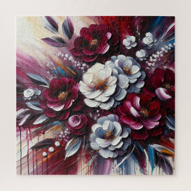 Puzzle Aménagement floral marron et blanc | (Vertical)