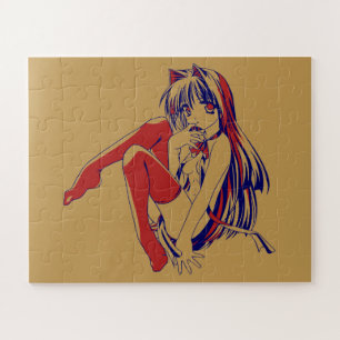 Puzzle Américain Manga Neko Catgirl Kawaii Anime