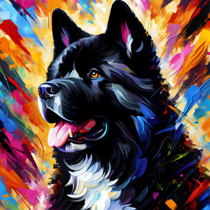 Puzzle American Akita Dog Acrylique Art   Coloré