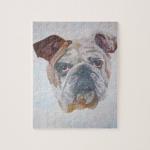Puzzle American Bulldog Artistic Pet Portrait