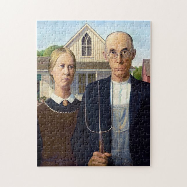 Puzzle American Gothic de Grant Wood (1930) (Vertical)