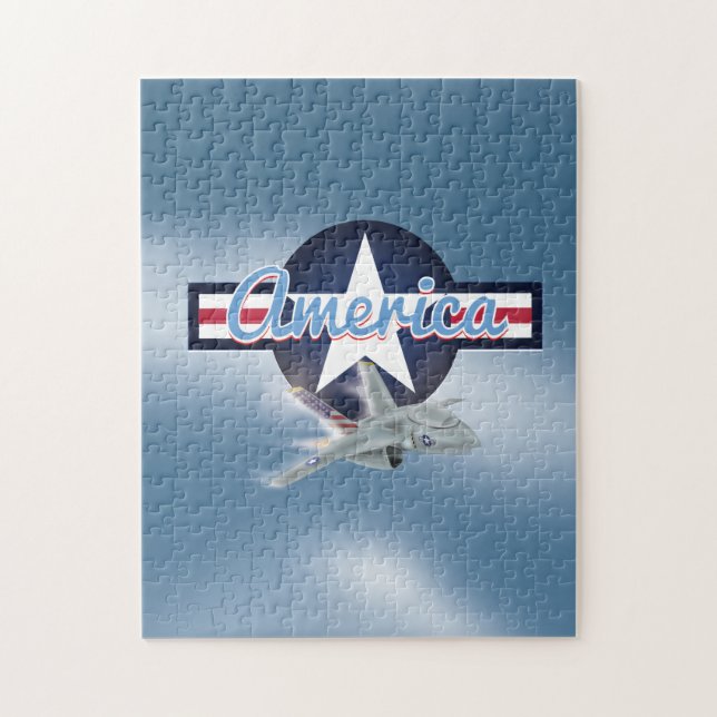 Puzzle American Jet Fighter (Vertical)
