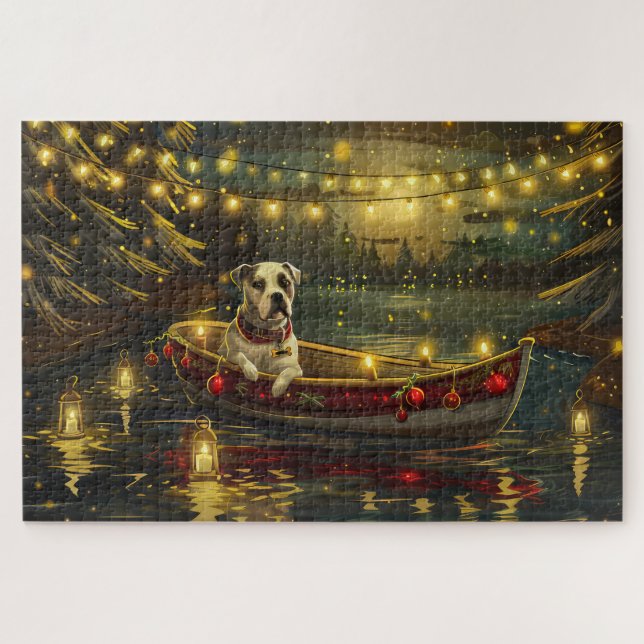 Puzzle American Staffordshire Noël Festival Voyage (Horizontal)