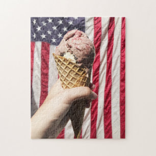 Puzzle Americana - Crème de glace et drapeau