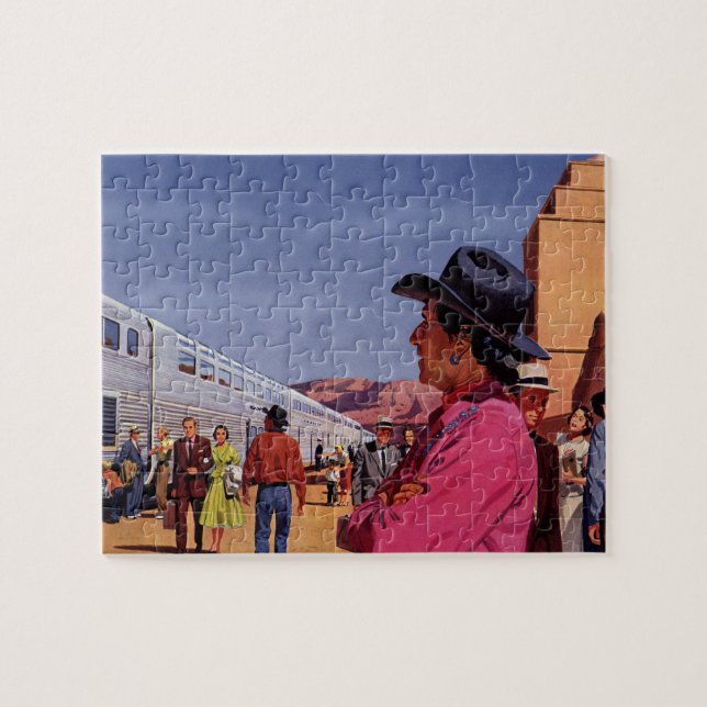 Puzzle Amérindien vintage à la gare (Horizontal)