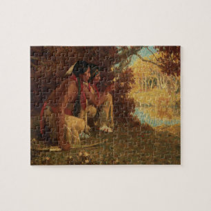 Puzzle Amérindien vintage, Chasse au cerf par souris