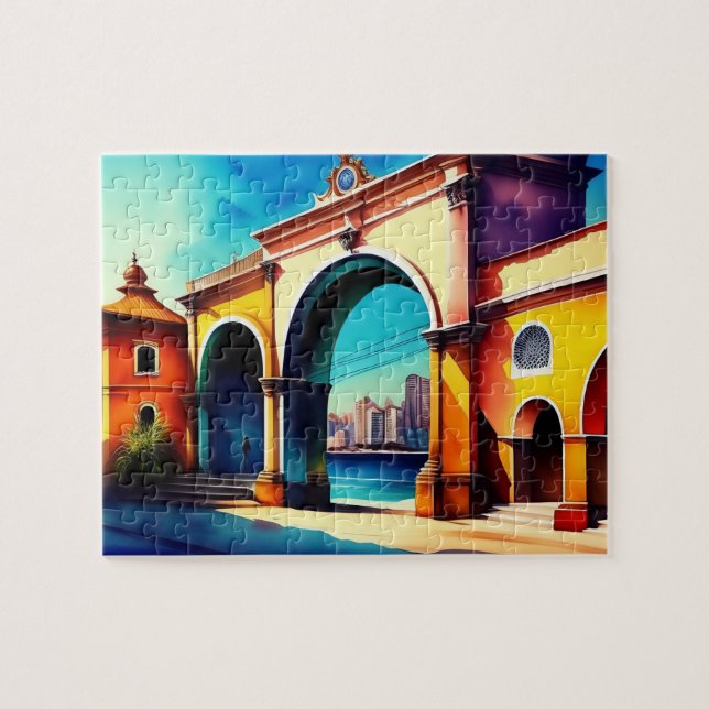 Puzzle Amérique du Sud Vieux-Ville Vintage (Horizontal)