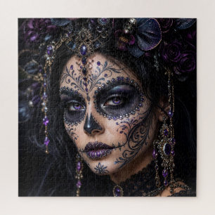 Puzzle Améthyste Orchidée Calavera – Crâne de Sucre Gothi