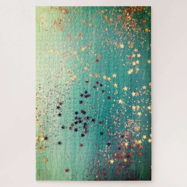 Puzzle amidon d'or turquoise (Vertical)