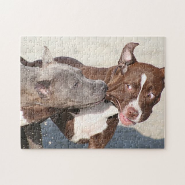 Puzzle Amis en jeu - Pipies Pitbull (Horizontal)