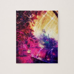 Puzzle Amish Horse and Buggy Trippy Colorful Digital Art
