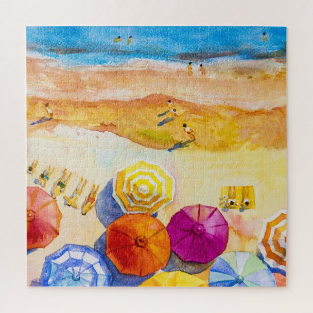 Puzzle Amour du paysage marin : aquarelle peinture de vac (Vertical)