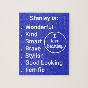 Puzzle Amour et mots en bleu et blanc