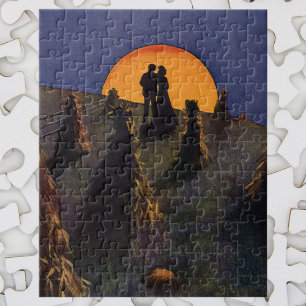 Puzzle Amour et Romance Vintage, Baiser sous la Lune de l