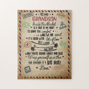 Puzzle Amour Grandson Lettre à mon petit-fils de grand-
