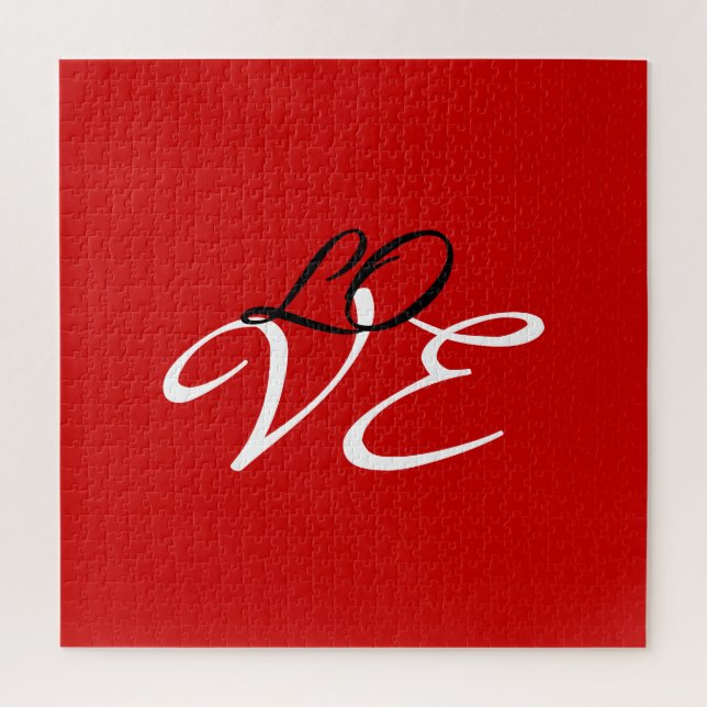 Puzzle Amour Rouge Blanc Noir Couleur Calligraphie Script (Vertical)