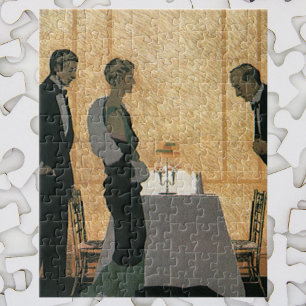 Puzzle Amour vintage et romance, Couple Dîner Élégant
