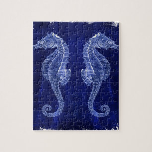 Puzzle amoureux de la plage littoral océan bleu hippocamp