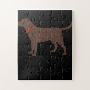 Puzzle Amoureux des chiens Chocolat Labrador Chien Silh