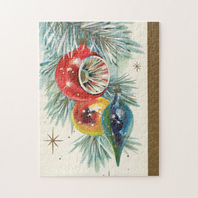 Puzzle ampoules de Noël rétro vintage (Vertical)