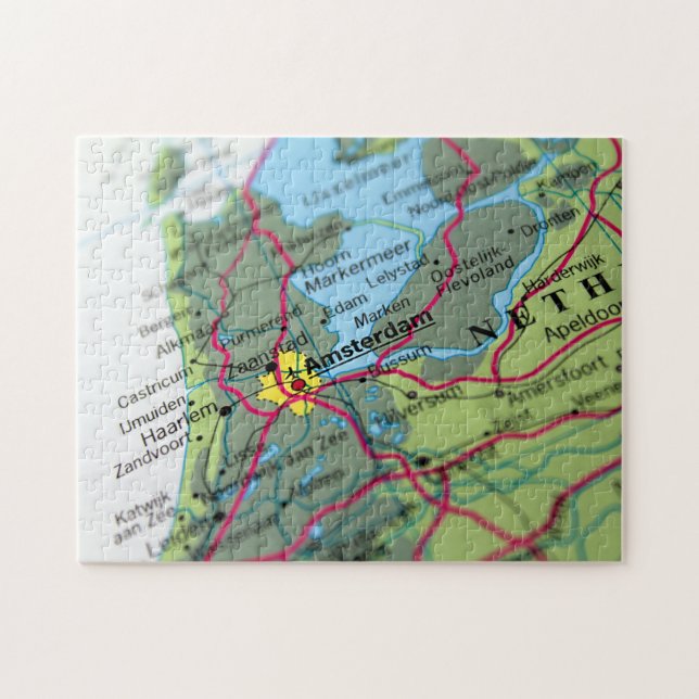 Puzzle Amsterdam, carte néerlandaise (Horizontal)