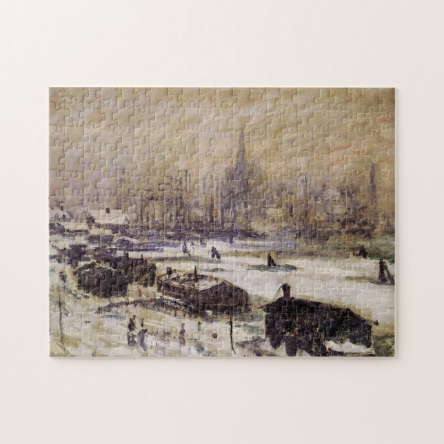 Puzzle Amsterdam dans le Monet de Neige (Horizontal)