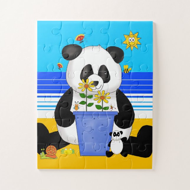 Puzzle Amusant Beach panda (Vertical)