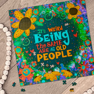 Puzzle Amusant Vieux gens Fleurs d'anniversaire mignonne 