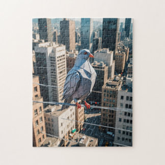 Puzzle An origami pigeon in the city