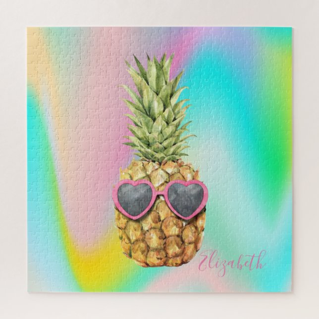 Puzzle Ananas Abstrait Ombre Cool holographique (Vertical)