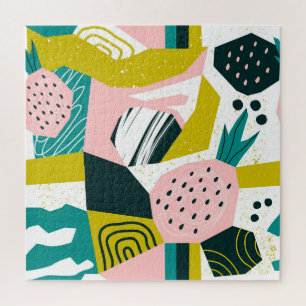 Puzzle Ananas Abstrait : Patchwork coloré sans fil