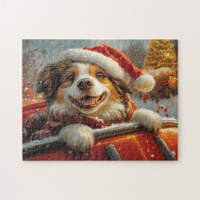 Puzzle Anatolie Berger Chien Roller Dessous de verre Noël (Horizontal)