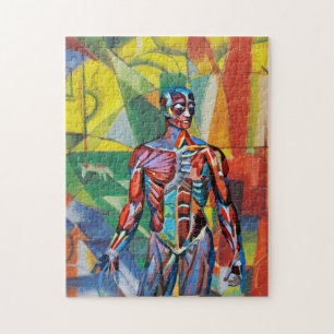 Puzzle anatomie humaine masculine colorée art abstrait
