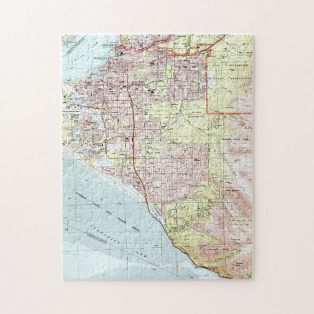Puzzle Anchorage Alaska Map (1994) (Vertical)