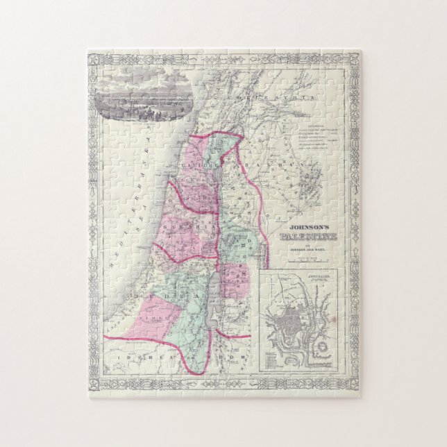 Puzzle Ancienne carte de l'État de Palestine historique d (Vertical)