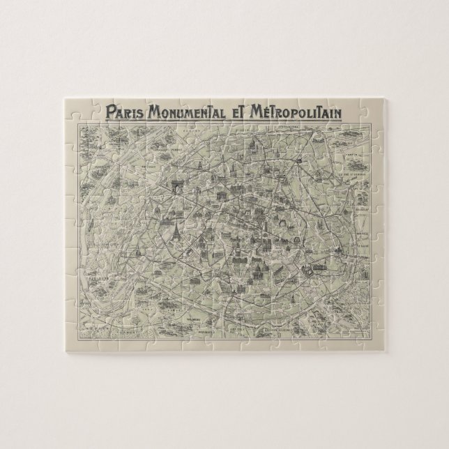 Puzzle Ancienne Carte De Paris (Horizontal)