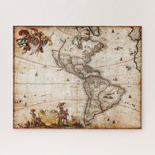 Puzzle Ancienne carte du continent américain