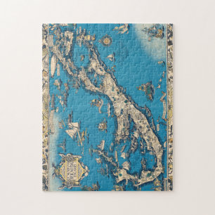 Puzzle Ancienne carte Vintage des Bermudes