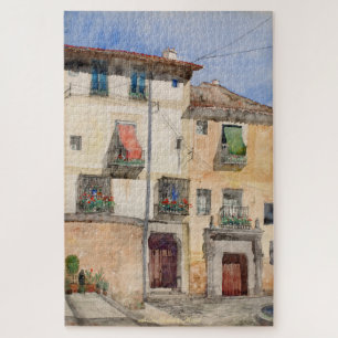 Puzzle Ancienne maison Espagne Vintage peinture famille d