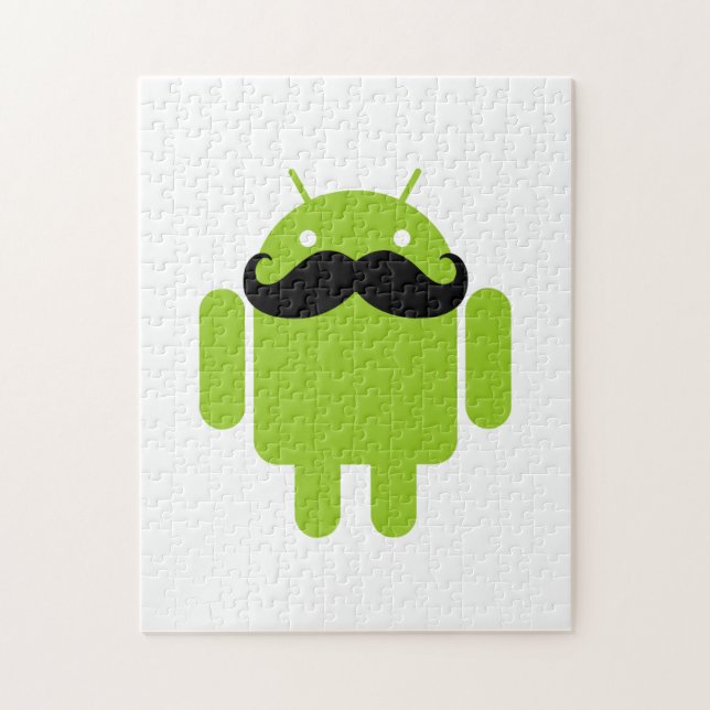 Puzzle Android Robot Whimsache Style Mustache (Vertical)