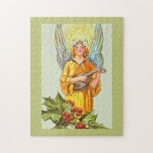 Puzzle Ange avec houx et mandoline 