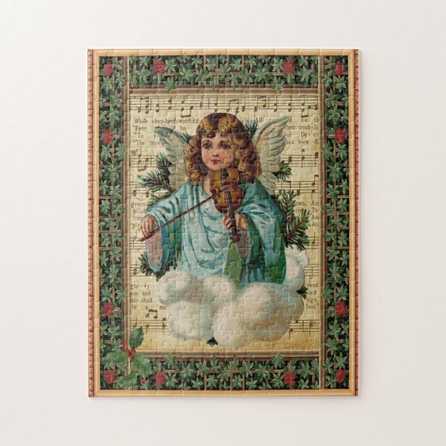 Puzzle Ange de Noël avec Violon (Vertical)