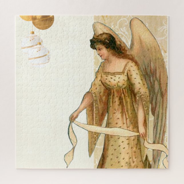 Puzzle Ange de Noël et ornements (Vertical)