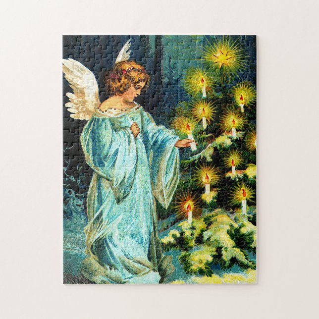 Puzzle Ange décorant l'arbre de Noël (Vertical)