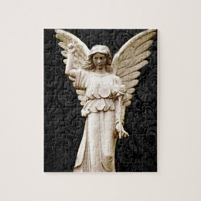 Puzzle ange gothique de peine commémorative de cimetière (Vertical)