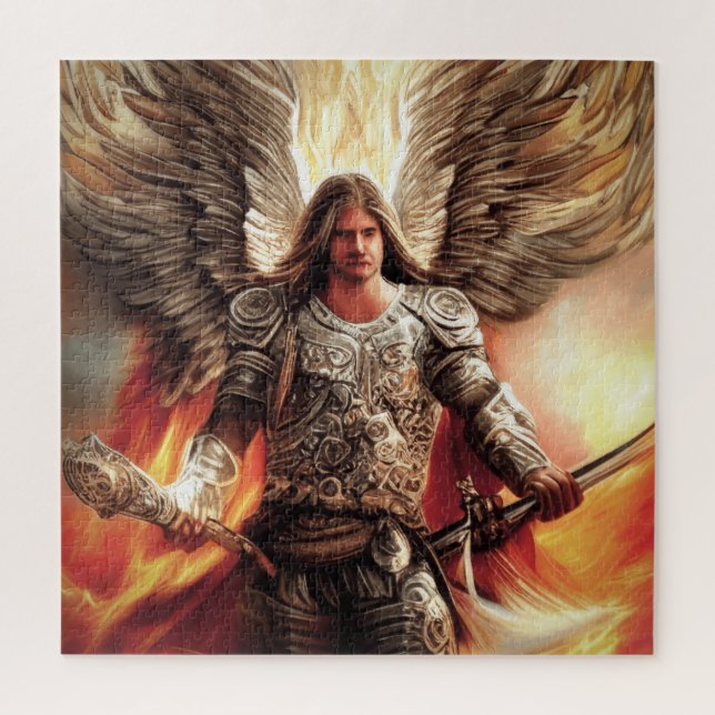Puzzle Angel De Protection En Aquarelle Armor Orange (Vertical)