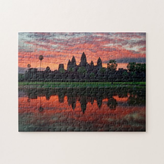 Puzzle Angkor Wat : Réflexions sur l'étang au Cambodge (Horizontal)
