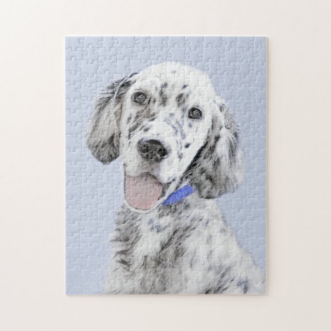 Puzzle Anglais Setter Blue Belton Peinture Chien Art (Vertical)